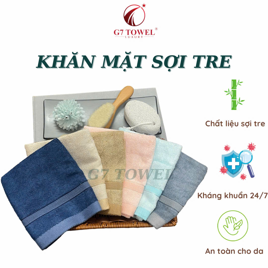 Khăn mặt sợi tre cao cấp G7 WT03 30x50cm, 100% sợi cotton nhập khẩu mềm mại, kháng khuẩn, thấm hút nước tốt - Ảnh 8