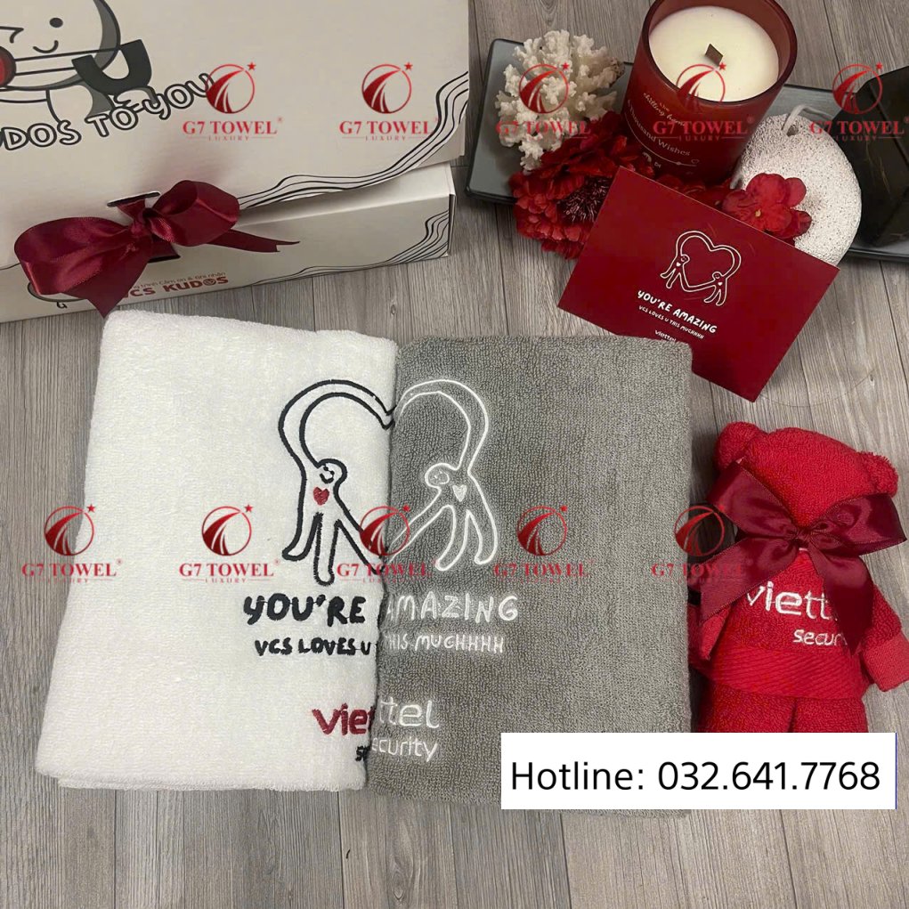 Bộ khăn quà tặng cao cấp G7-G30, thêu logo theo yêu cầu, món quà ý nghĩa dành tặng đối tác, đồng nghiệp, bạn bè. - Ảnh 8