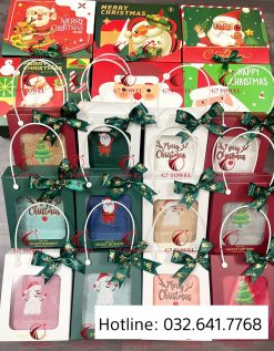 Hộp khăn quà tặng G7 - N02 thêu hình Noel tinh xảo cực dễ thương