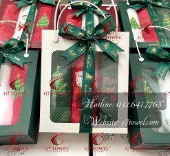 Hộp khăn quà tặng G7-NO3 thêu hình Noel tinh xảo cực dễ thương - Ảnh 2