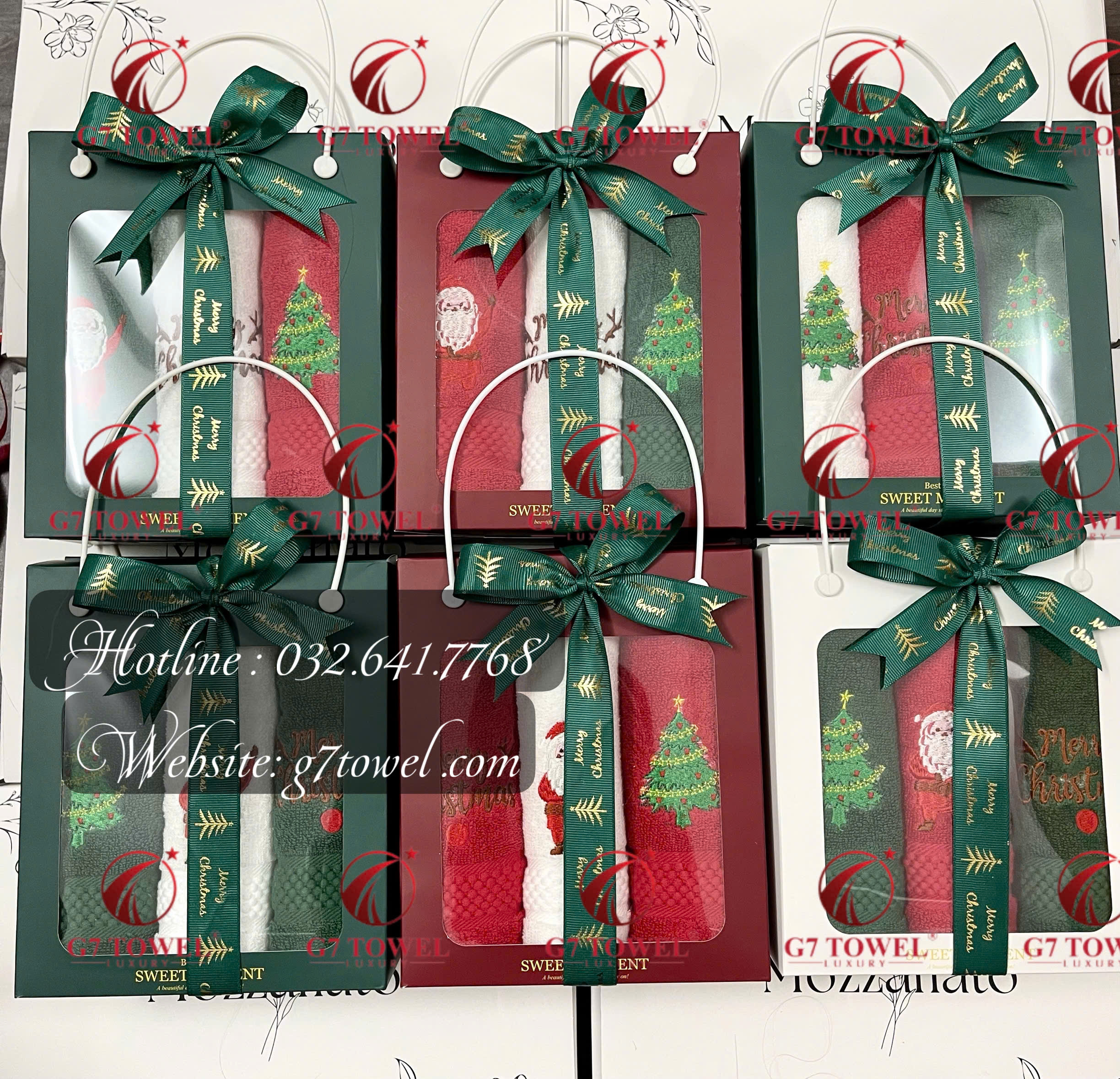 Hộp khăn quà tặng G7-NO3 thêu hình Noel tinh xảo cực dễ thương - Ảnh 5