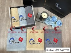 🌟 ( Thêu logo theo yêu cầu)Quà Tặng Sang Trọng – BỘ 3 khăn xuất Hàn cao cấp- Quà tặng doanh nghiệp