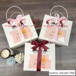 ( Thêu logo theo yêu cầu)Bộ 3 Khăn quà tặng G7-G09 . - Ảnh 7