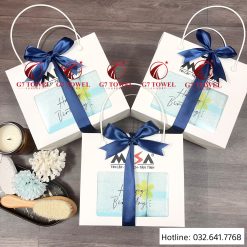 ( Thêu logo theo yêu cầu)Bộ 3 Khăn quà tặng G7-G09 . - Ảnh 5