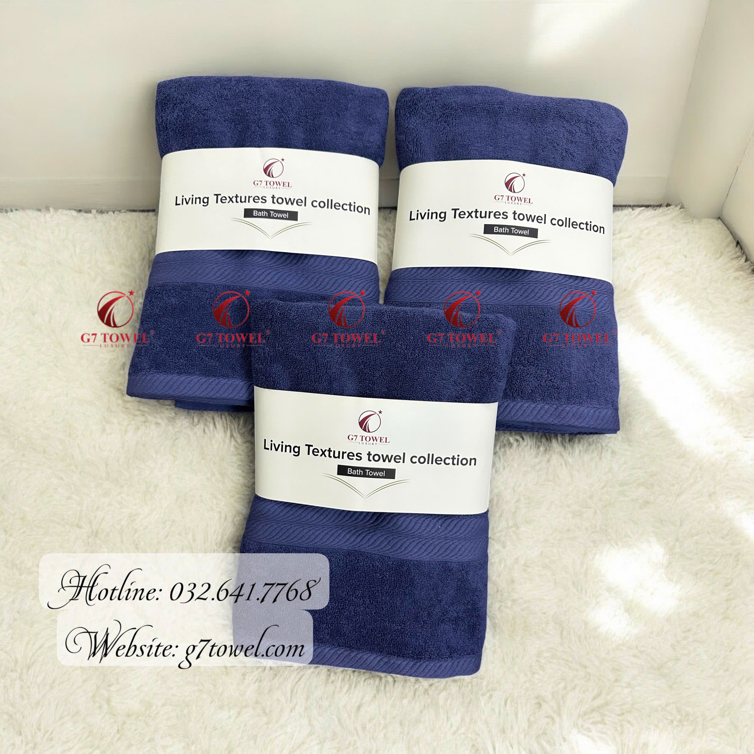 Khăn tắm cotton G7-BT06 70x140cm; trọng lượng 410gram; 100% cotton siêu thấm hút, an toàn cho da - Ảnh 2