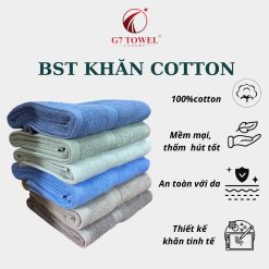 Khăn tắm cotton G7-BT06 70x140cm; trọng lượng 410gram; 100% cotton siêu thấm hút, an toàn cho da - Ảnh 6