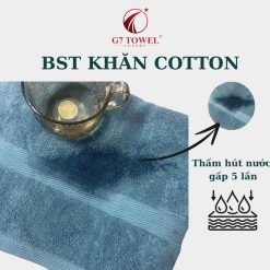 Khăn tắm cotton G7-BT06 70x140cm; trọng lượng 410gram; 100% cotton siêu thấm hút, an toàn cho da - Ảnh 7
