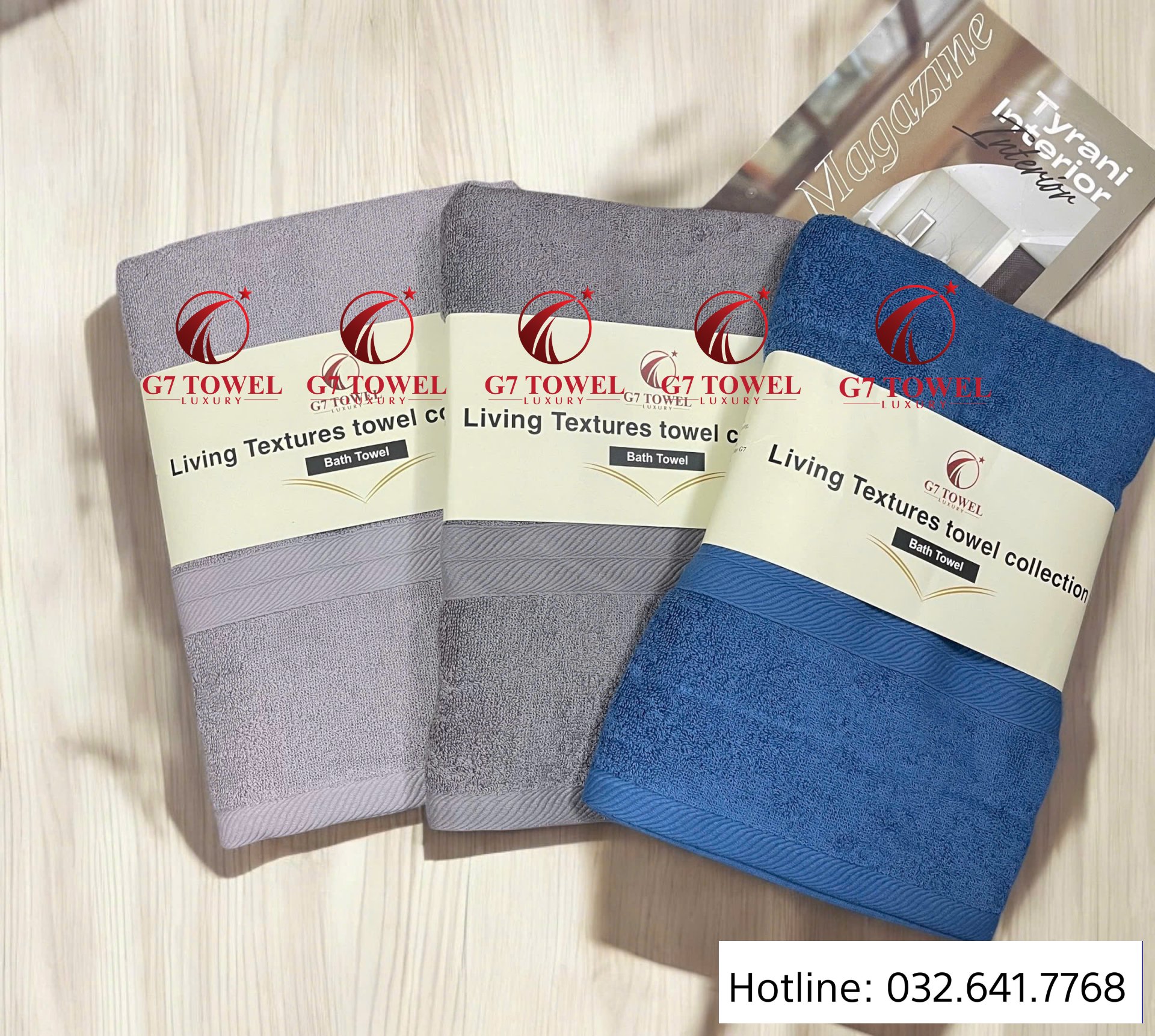 Khăn tắm cotton G7-BT06 70x140cm; trọng lượng 410gram; 100% cotton siêu thấm hút, an toàn cho da - Ảnh 8
