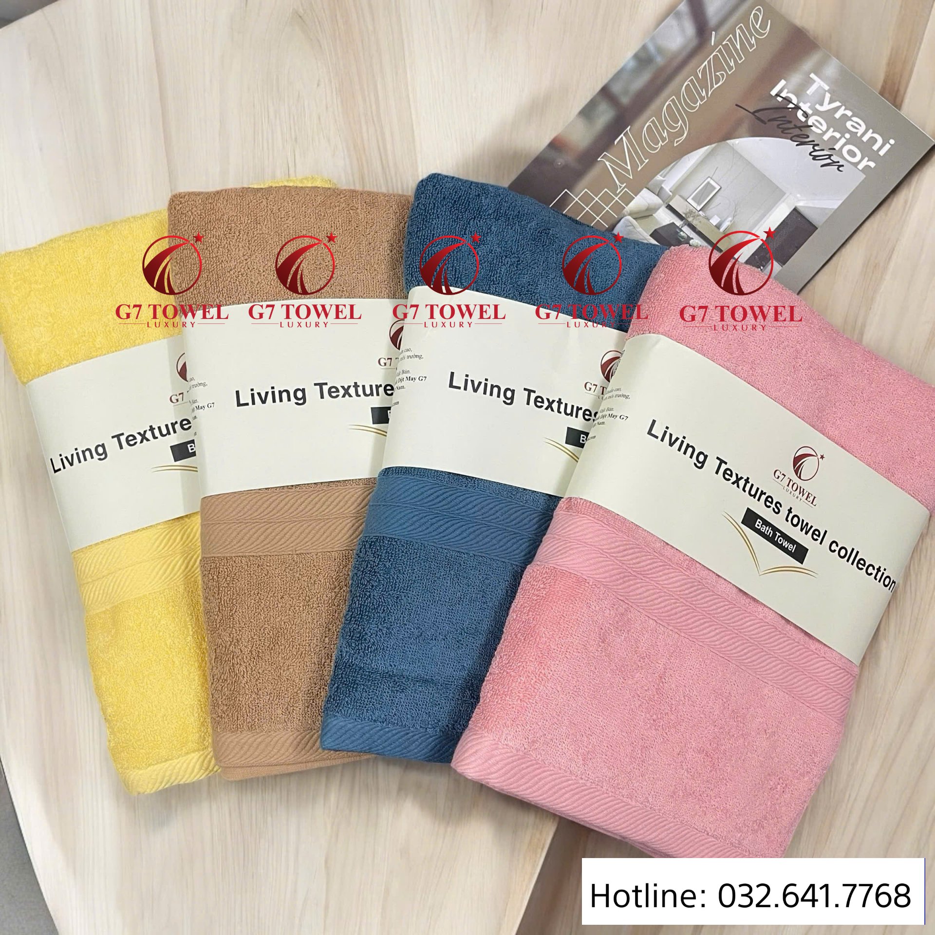 Khăn tắm cotton G7-BT06 70x140cm; trọng lượng 410gram; 100% cotton siêu thấm hút, an toàn cho da - Ảnh 9