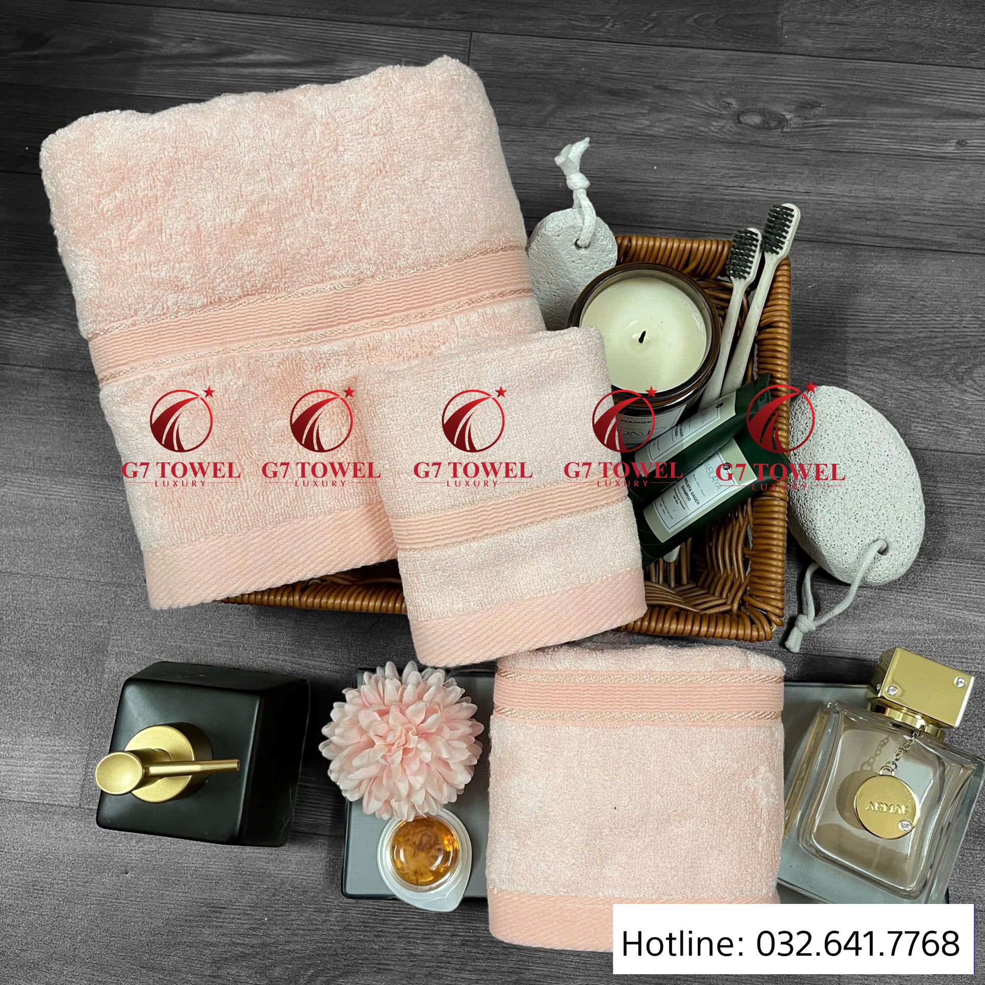 Bộ 3 khăn sợi tre cao cấp G7- Bambo 3P