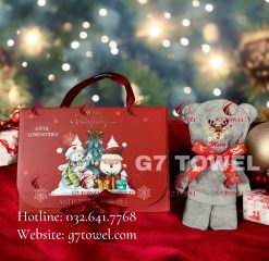 🎄HỘP KHĂN GẤU THÊU HÌNH NOEL DỄ THƯƠNG G7- NO9 - MÓN QUÀ ĐÁNG YÊU MÙA LỄ HỘI
