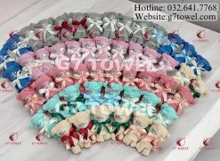 🎁 Bộ 2 Khăn gập hình Gấu Teddy xinh xắn G7-G62 .Món Quà Doanh Nghiệp Ý Nghĩa Dịp 8/3 🎁