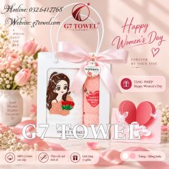 Bộ 2 khăn thêu quà tặng Happy Women’ s Day N07 - Ảnh 6