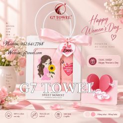 Bộ 2 khăn thêu quà tặng Happy Women’ s Day N07 - Ảnh 8