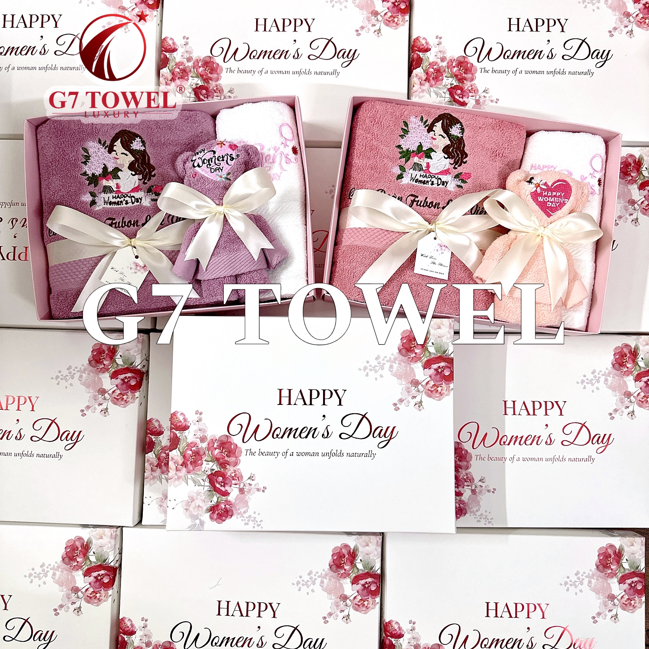 Bộ 3 Khăn Thêu Gấp Gấu G7 – Happy Women’s Day N04 | Quà Tặng 8/3, 20/10 Ý Nghĩa - Ảnh 12