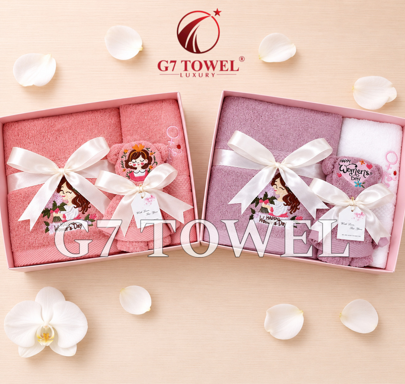 Bộ 3 Khăn Thêu Gấp Gấu G7 – Happy Women’s Day N04 | Quà Tặng 8/3, 20/10 Ý Nghĩa - Ảnh 7