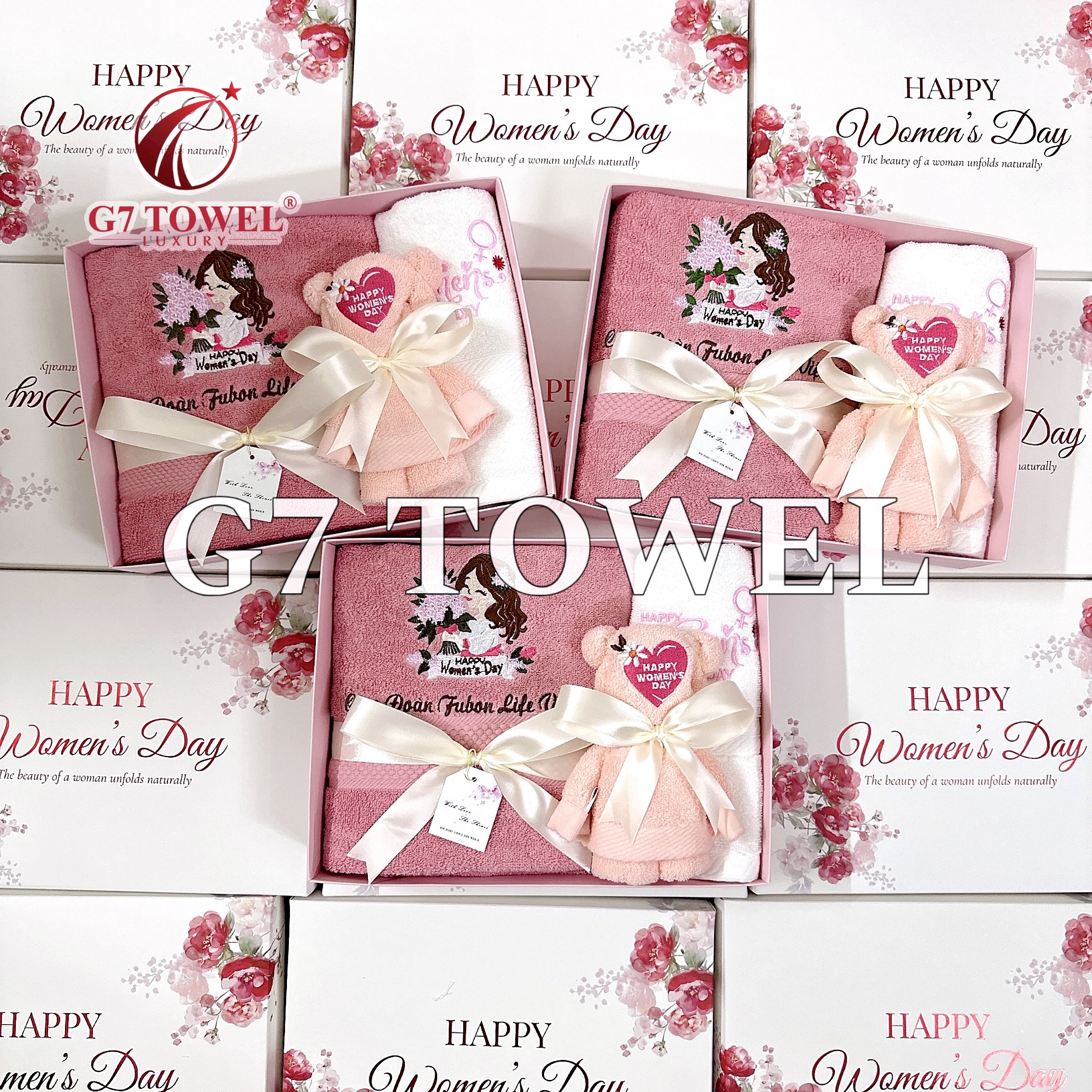 Bộ 3 Khăn Thêu Gấp Gấu G7 – Happy Women’s Day N04 | Quà Tặng 8/3, 20/10 Ý Nghĩa - Ảnh 15