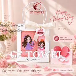 Bộ 2 khăn thêu quà tặng Happy Women’ s Day N07 - Ảnh 10