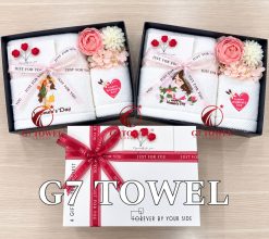 🩷 BỘ 2 KHĂN THÊU QUÀ TẶNG G7 TOWEL – HAPPY WOMEN’S DAY N06