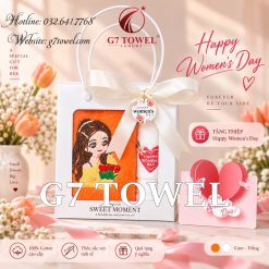 Bộ 2 khăn thêu quà tặng Happy Women’ s Day N07 - Ảnh 7