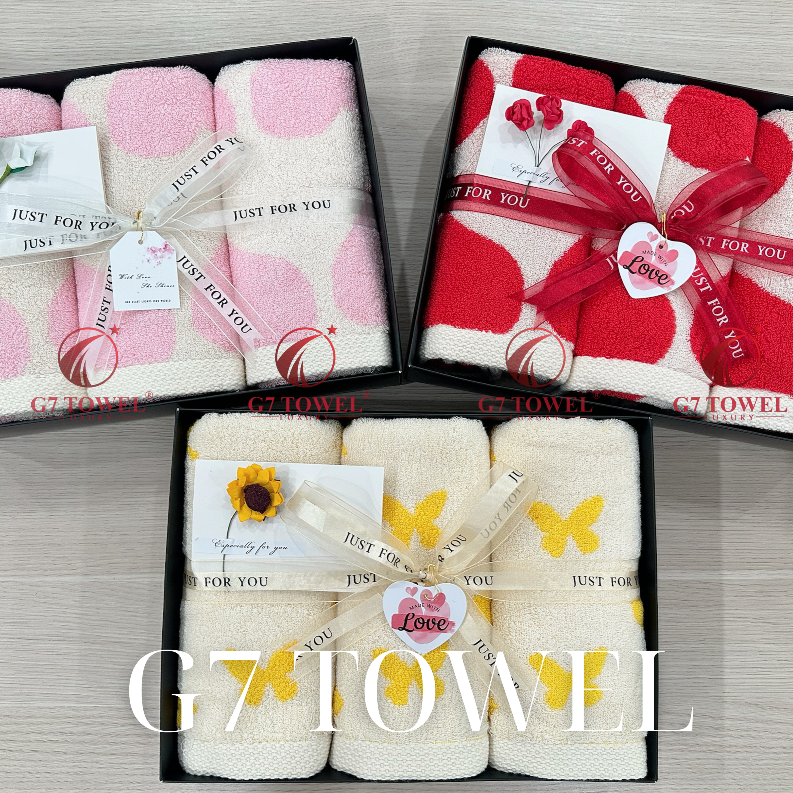 Bộ Khăn Quà Tặng G7 TOWEL- LUXELOVE – Bộ Khăn Cao Cấp In Hình Đáng Yêu, Quà Tặng 14/2 8/3 Sang Trọng - Ảnh 5