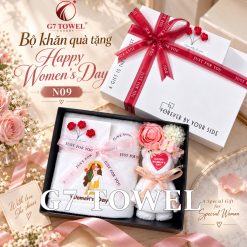 Bộ 2 khăn gấp gấu dễ thương G7 TOWEL – Happy Women’s Day N09