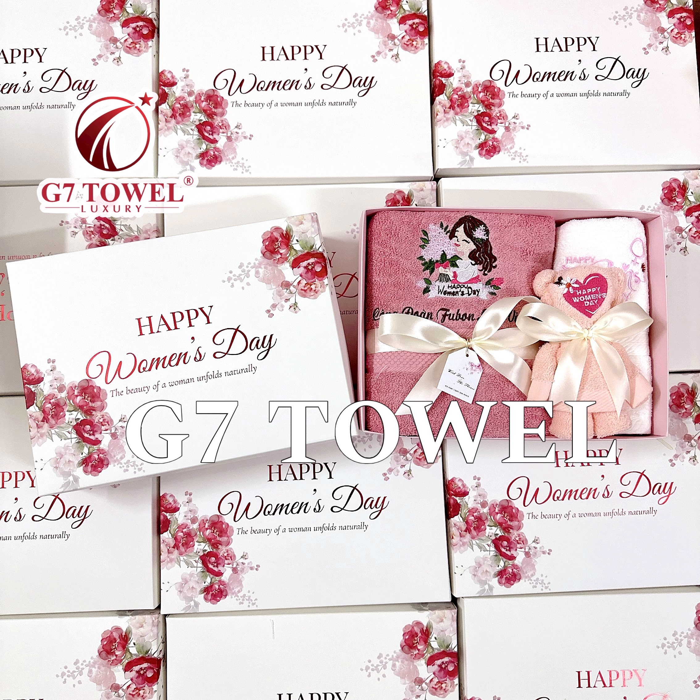 Bộ 3 Khăn Thêu Gấp Gấu G7 – Happy Women’s Day N04 | Quà Tặng 8/3, 20/10 Ý Nghĩa - Ảnh 14