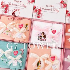 Bộ 3 Khăn Thêu Gấp Gấu G7 – Happy Women’s Day N04 | Quà Tặng 8/3, 20/10 Ý Nghĩa - Ảnh 2